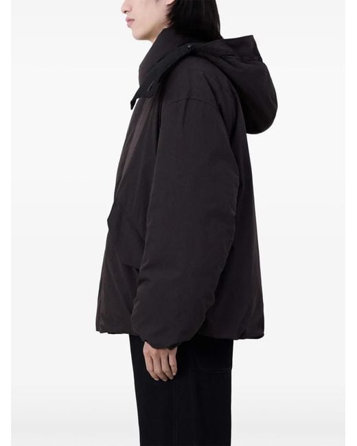 Lemaire Black Down Jacket With Hood for men