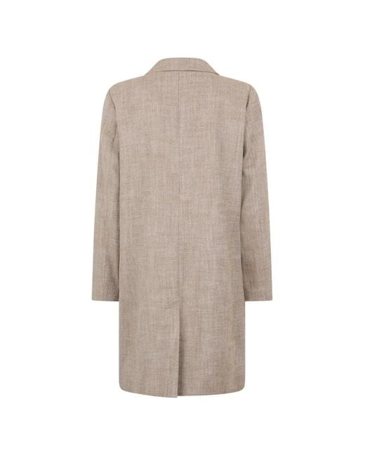 Herno Natural Button Collared Coat