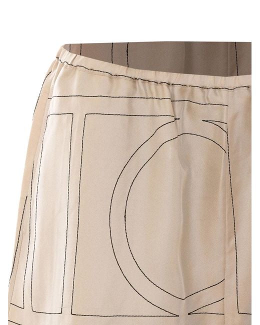 Totême Natural Monogram-Print Shorts