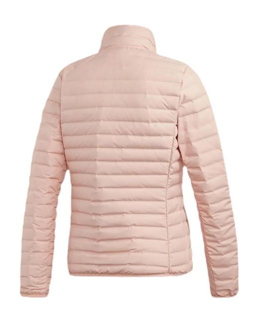 Adidas Pink Horizontal-Quilt Puffer Jacket