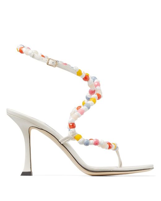 Jimmy Choo Sandalen mit Perlen 90mm in Weiß | Lyst AT