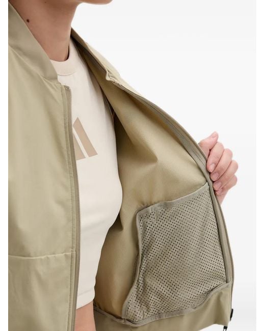 Adidas Natural Logo-Print Bomber Jacket