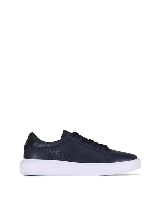 G. Brown Shoes Blue Leather Sneakers for men