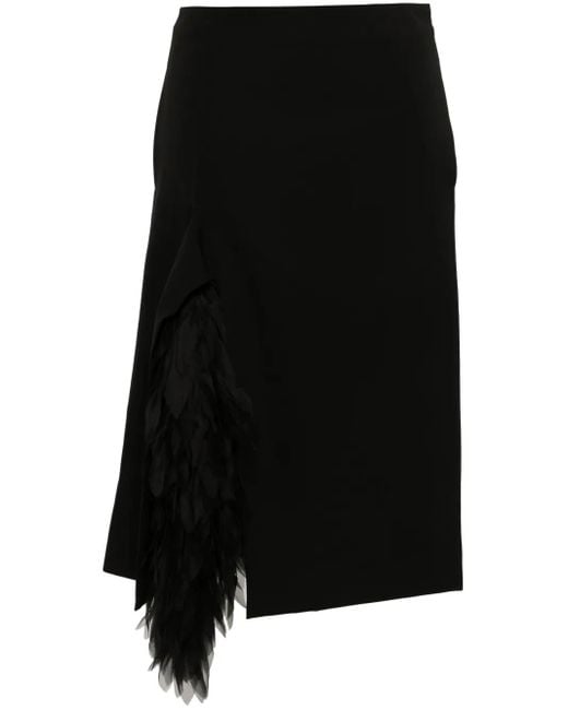 Stella McCartney Black Appliqué-Detailed Midi Skirt