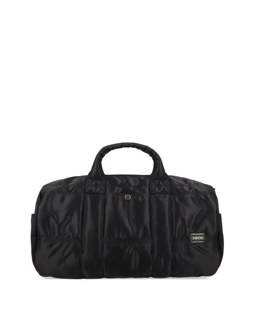 Porter-Yoshida and Co Black Tanker Logo-Patch Holdall for men