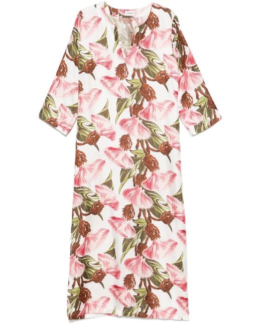P.A.R.O.S.H. Maxi-Jurk Met Bloemenprint in het White