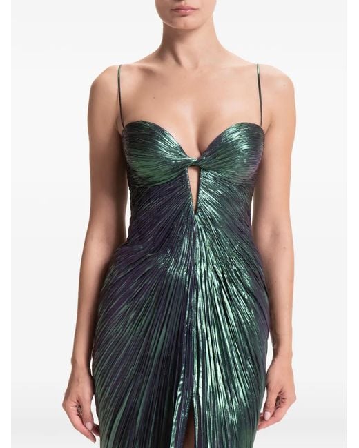 Maria Lucia Hohan Green Robe Longue Mirren À Détail Torsadé
