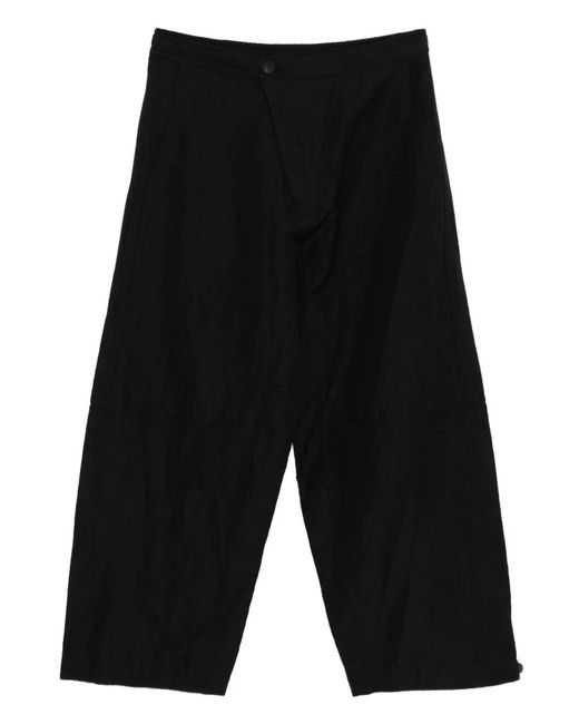 Jan Jan Van Essche Black Linen-Wool Twill Pants for men