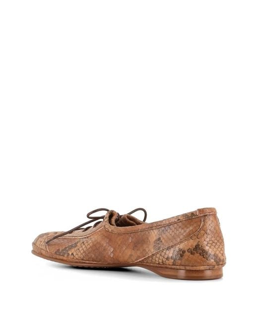 Alexander Hotto Brown Snakeskin-Print Slippers