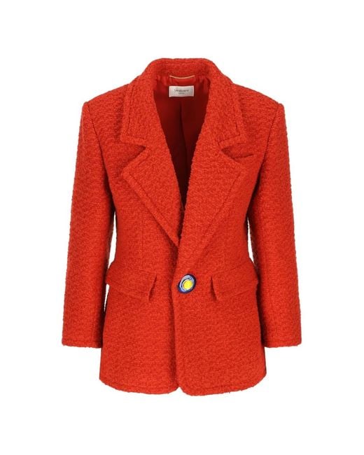 Saint Laurent Red Single-Breasted Jacket
