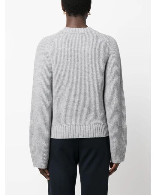 Dorothee Schumacher Gray Ribbed-Knit Sweatshirt