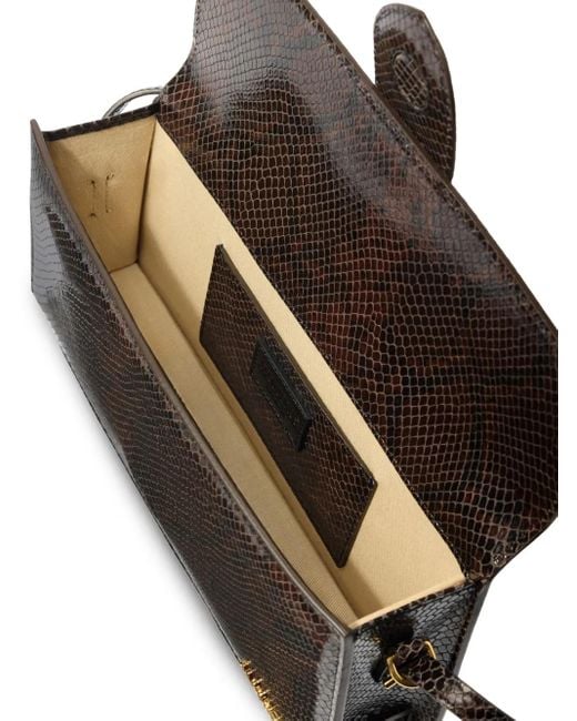 Jacquemus Brown Le Chouchou Schultertasche mit Klappe aus Schlangenleder