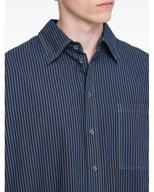 Camisa a rayas de algodón J.W. Anderson de hombre de color Blue