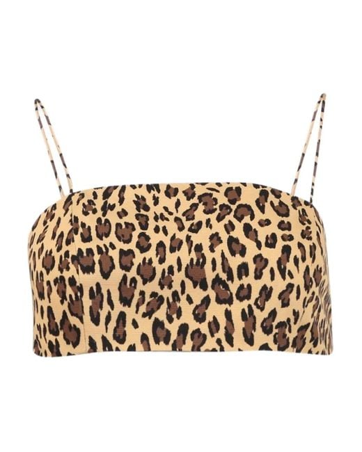 Adam Lippes Natural Leopard-print bandeau top