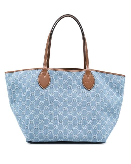 Gucci Totissima モノグラム デニムバッグ ブルー | Lyst