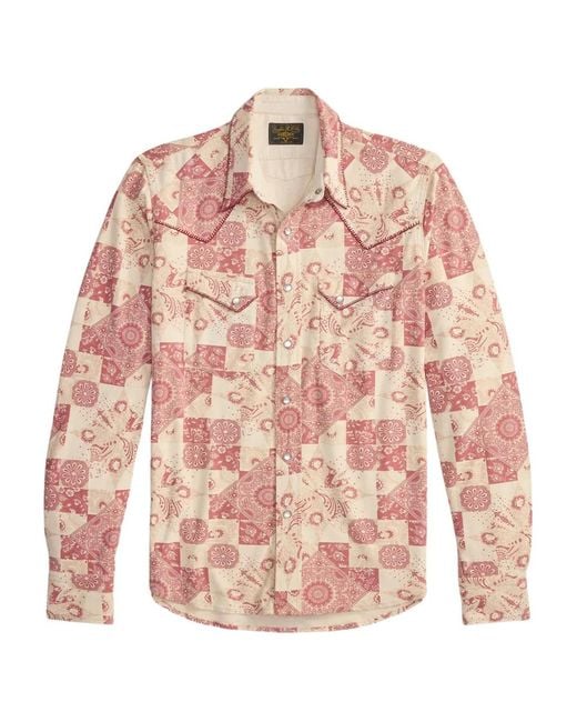 RRL Pink Paisley-Print Cotton Shirt for men