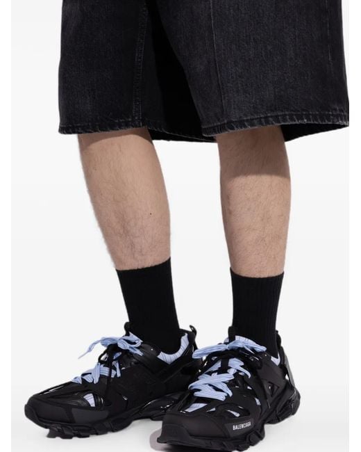 Balenciaga Black Track Shirt Panelled Sneakers for men