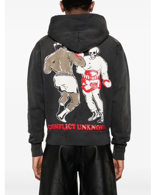 SAINT Mxxxxxx Black Struggle Tears Cotton Hoodie for men