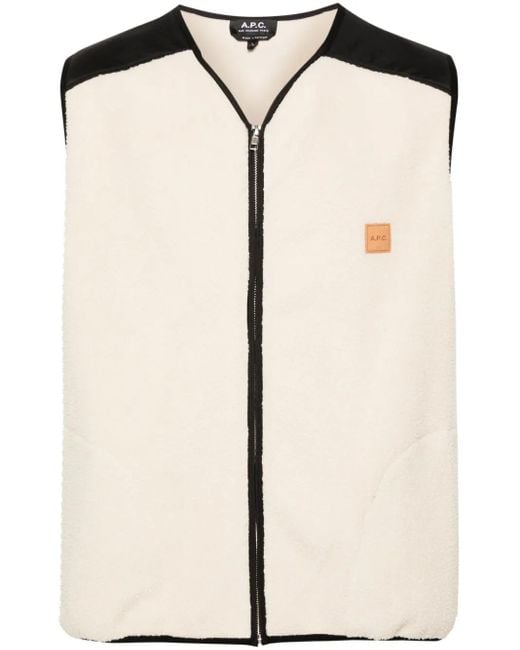 A.P.C. Natural Nate Colour-Block Fleece Gilet