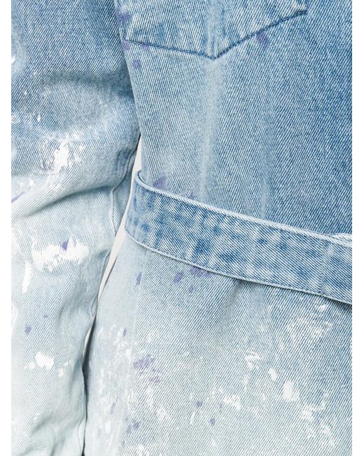 Off-White c/o Virgil Abloh This Printed Ombré Denim Dress In Blue