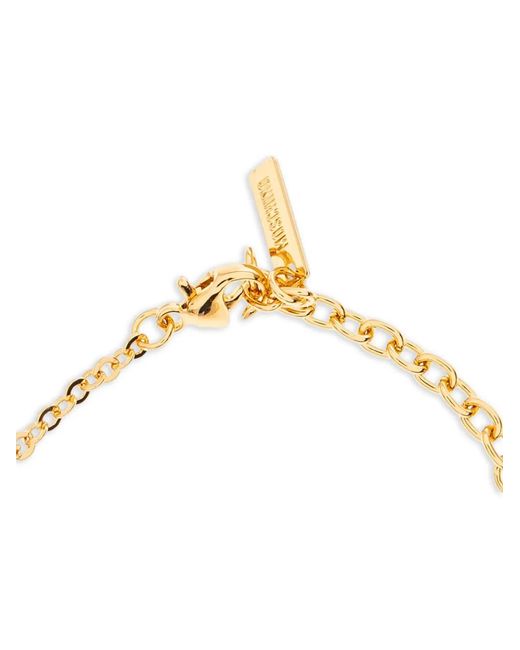 Moschino White Logo-Plaque Necklace