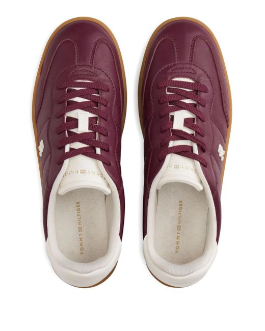 Tommy Hilfiger Purple Heritage Leather Sneakers