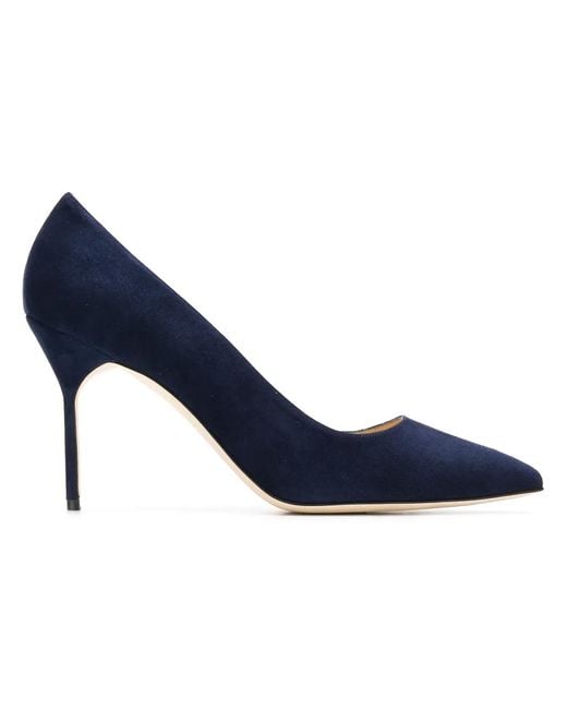 Manolo Blahnik Blue Bb Pointed-Toe Pumps