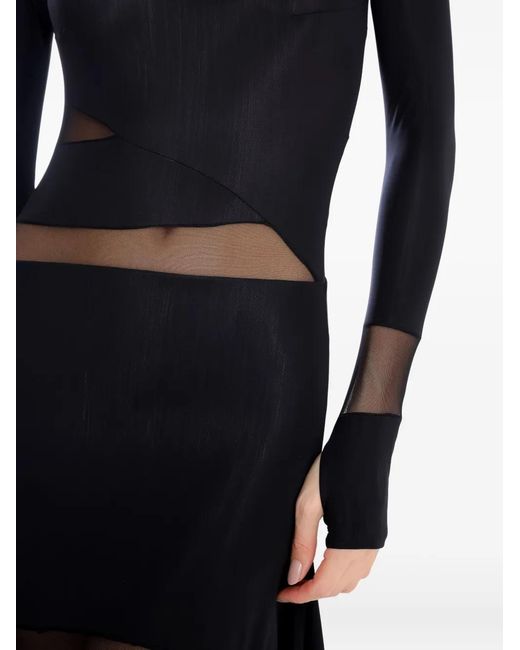 Amir Slama Black X Astrid Sheer-Panel Maxi Dress