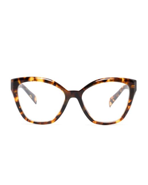 Occhiali Con Logo Inciso di Prada in Brown