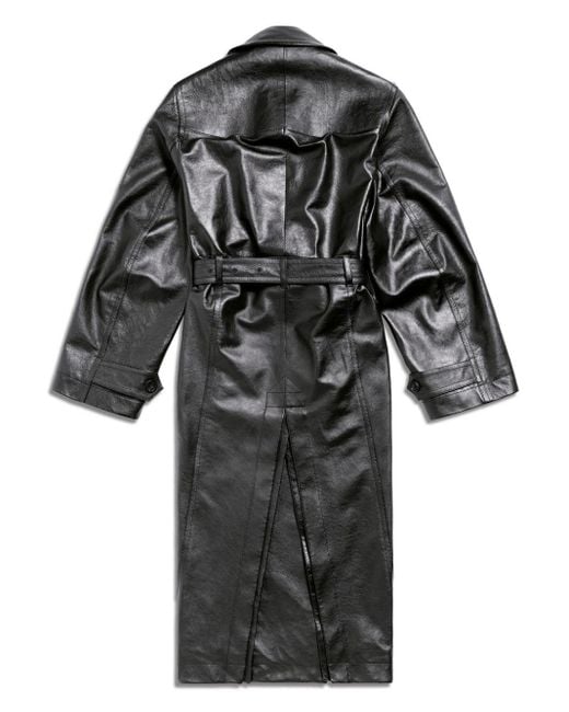 Balenciaga Trenchcoat Met Gekerfde Revers in het Black