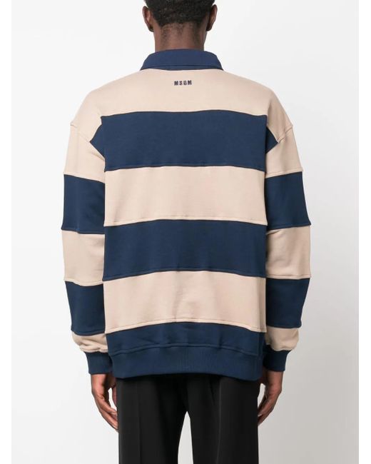 Sweat Rayé À Patch Logo MSGM pour homme en coloris Blue