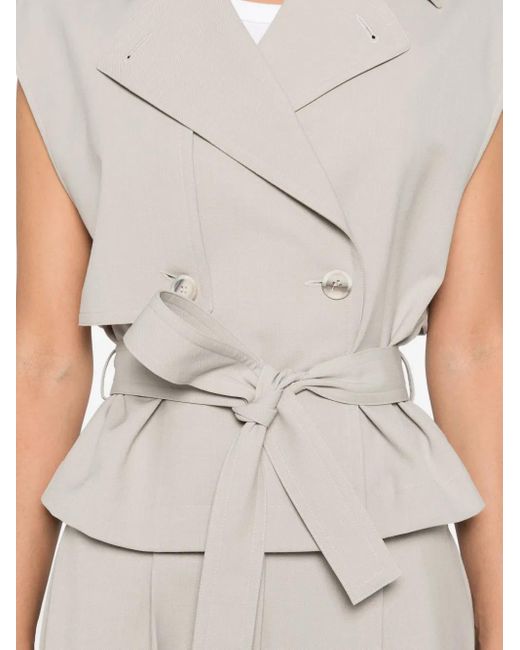 Peserico White Sleeveless Double-Breasted Jacket
