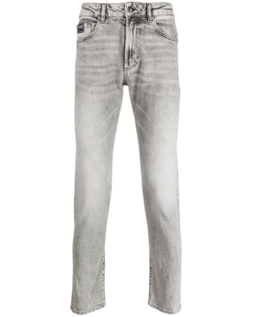 Versace Straight-Leg-Jeans mit Tragefalten in Gray für Herren