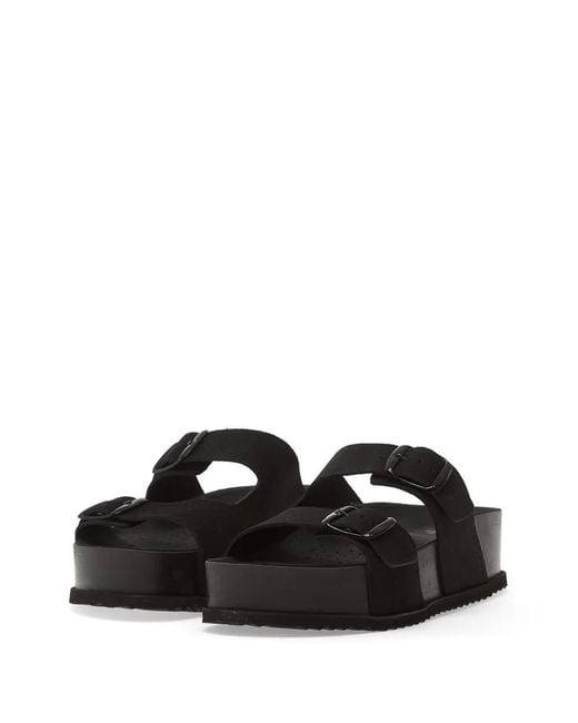 Geox White Buckle-Strap Platform Sandals