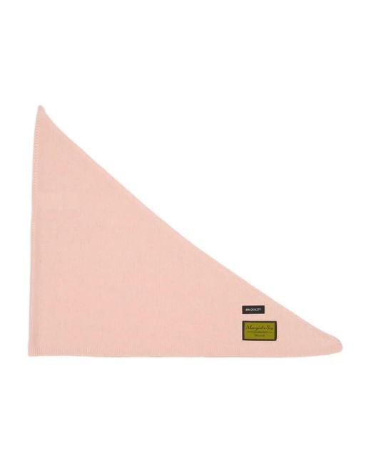 MM6 by Maison Margiela Pink Logo-Patch Scarf