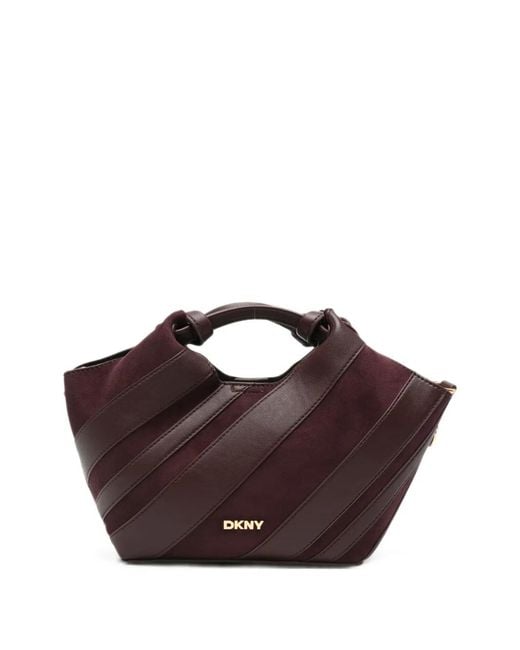 DKNY Brown Small Paula Panelled Leather-Trim Tote Bag