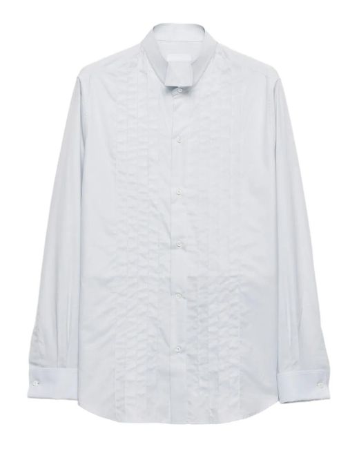 メンズ Prada プリーツ シャツ White