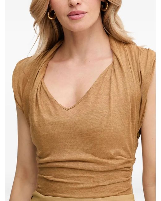 Pinko Natural Draped Midi Dress