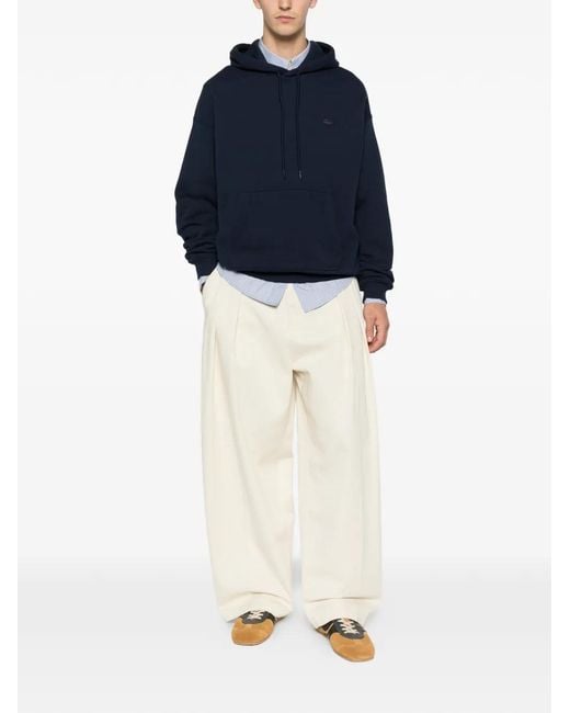Lacoste Blue Logo-Patch Drawstring Hoodie