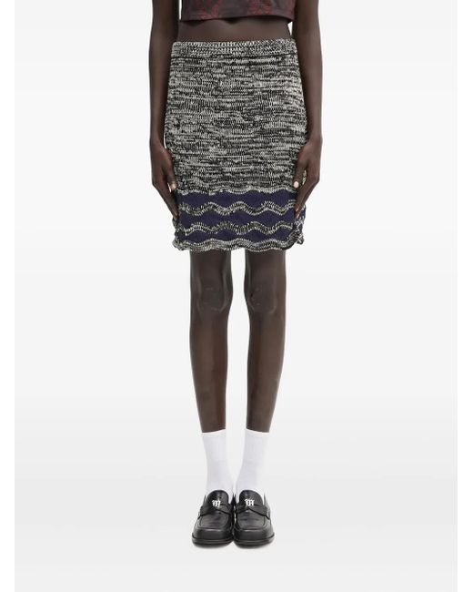 Minijupe En Maille Wales Bonner en coloris Black