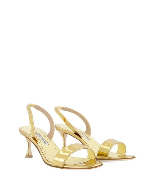 Manolo Blahnik Metallic 50Mm Cupisanpla Sandals