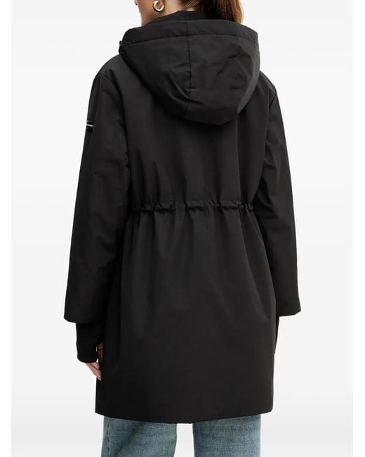 ARMANI EXCHANGE Black Hooded Drawstring Coat