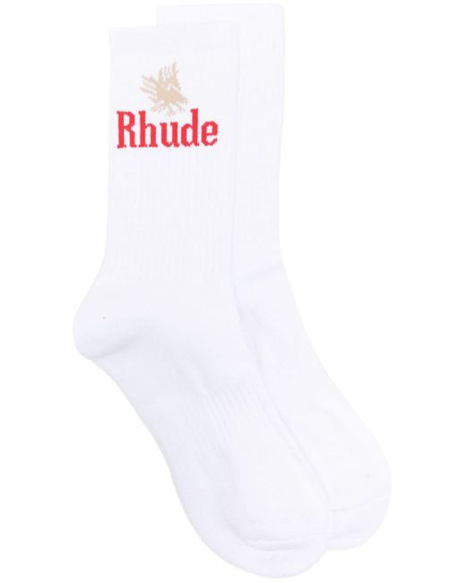 Calzini con logo di Rhude in White da Uomo