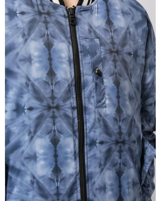 Mostly Heard Rarely Seen Blue Kaleidoscope Bomber Jacket for men