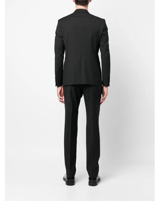 Tagliatore Black Peak Lapels Wool Suit for men