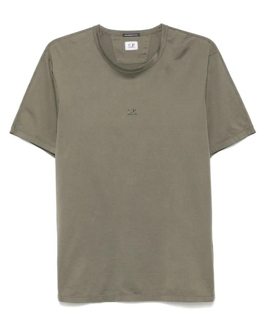 C P Company Green Logo-Print T-Shirt for men