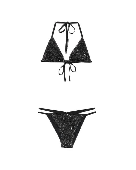 Circus Hotel White Sequin-Embellished Bikini