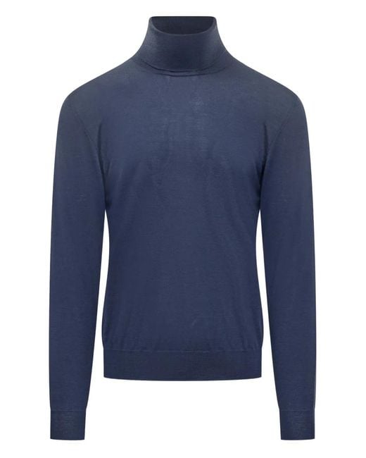 FILIPPO DE LAURENTIIS Blue Turtleneck Sweater for men