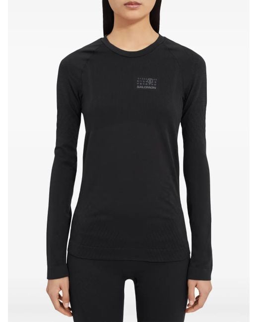 MM6 MAISON MARGIELA X SALOMON Black Logo-Print Top
