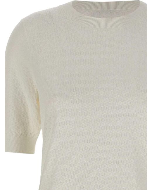 Kangra White T-Shirt À Design Tressé